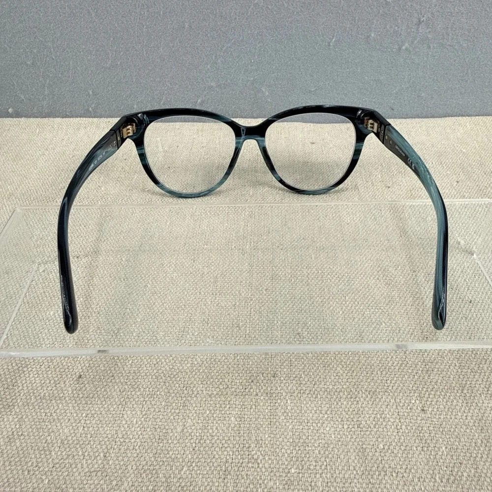 Longchamp‎ Womens LO2698 426 Blue Marble Cat Eye Eyeglasses Frames 53-16-140